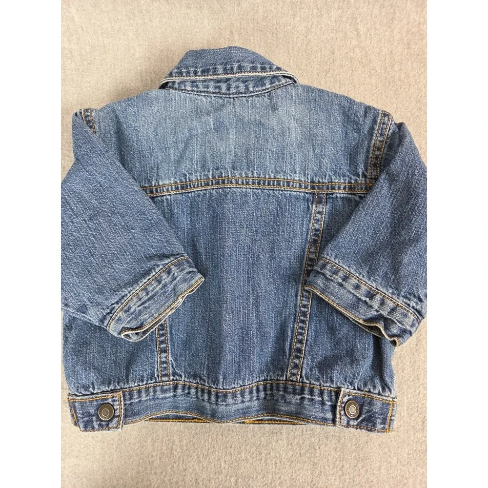 Vintage Baby Gap 2004 Denim Trucker Jacket Snap‎ Buttons 3-6 Months Grunge Boho